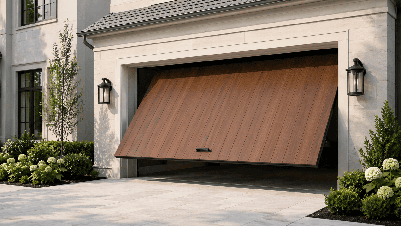 Tilt-up garage door mid-open — Gaythorne